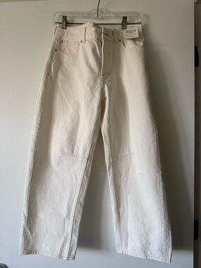 NWT Madewell white barrel jeans petite